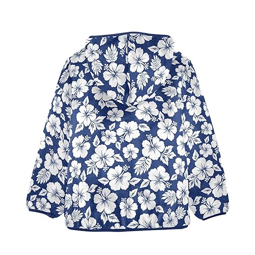 Hibiscus Flower Boys Fleece Hoody Jacket Zip Up Coat Warm Fall Winter Plush Jacket Long Sleeve Outerwear2