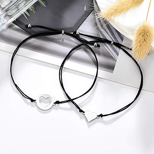 MANVEN Back to school Gift Mother and Daughter Bracelets Set Mommy and Me Heart Matching Wish Bracelets - Seperation Anxiety Present Preschool2