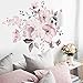 COVPAW® Wandtattoo Wandaufkleber XXL Gemalte Rosen Pfingstrose Rosa Blumen Wandsticker Wandbild Bilder Wohnzimmer Schlafzimmer Deco
