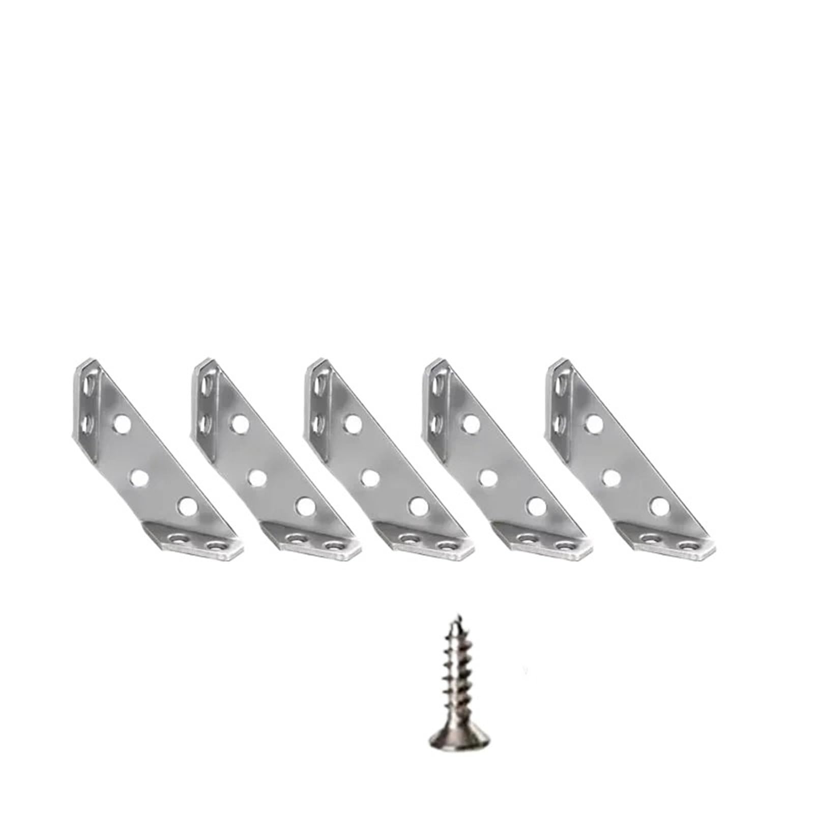 Furniture Corner Connector 5/10/20/pcs Thickened Stainless Steel Corner Angle Code 90 Degrees Right Fixed Bracket Furniture Connectors(5Pcs 1.2 with Screw)