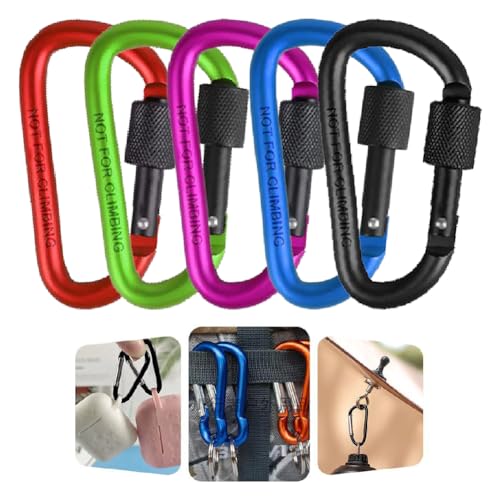 Gozaqe Aluminium Carabiner Ring Clip Hook Keyring,D Ring,Spr...
