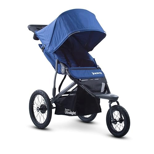 Joovy Zoom 360 - Cochecito ultraligero para correr toldo grande pantalón ligero neumáticos rellenos de aire extra grandes arándano