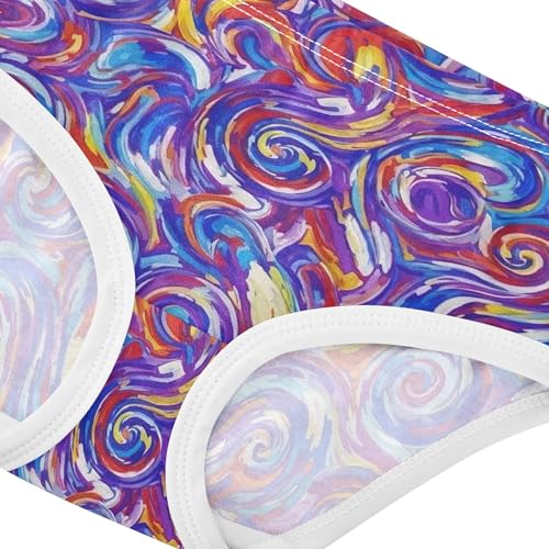 Abstract BrushVibrant Blue White Toddler Underwear Floral 2t Cotton Panties Little Girl Artistic Briefs Undies Kids4