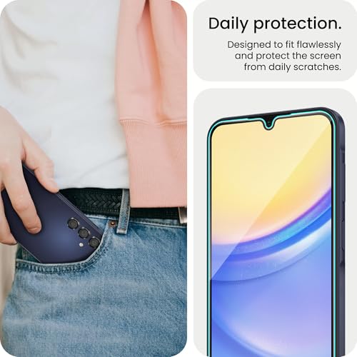 Image of FIRST MART Military-Grade Tempered Glass Camera Lens for Samsung Galaxy A15 5G (6.5 Inch) With Black Camera Ring Guard & Installation Kit | Edge-to-Edge Protector Coverage | Black