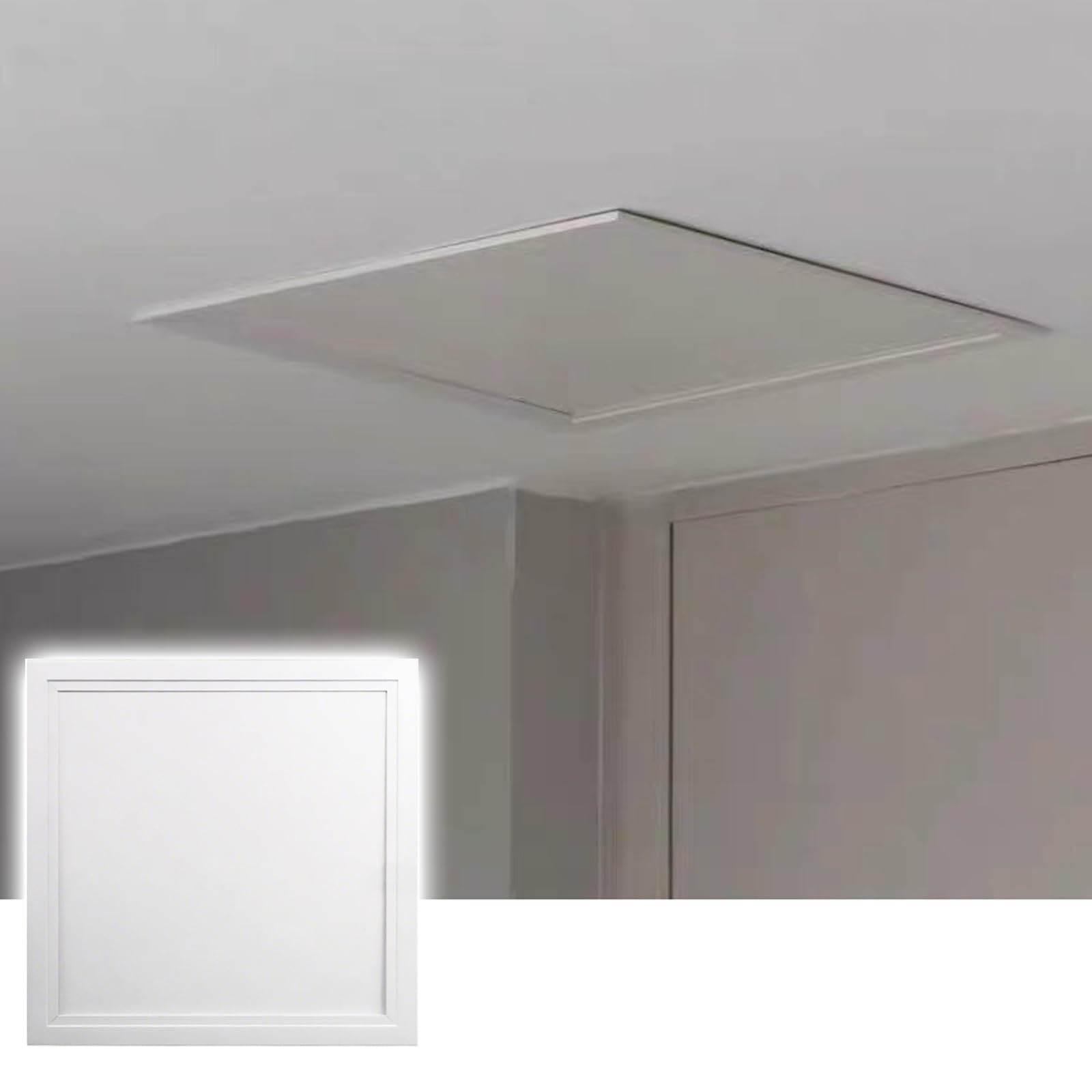 Wahhwf Hole Size Customizable Suspended Ceiling Access Panel For Drywall, Wall Hole Cover Door Heavy Durable Aluminum Alloy White, Removable Wall Panels 8X8(600X600mm(24X24in))