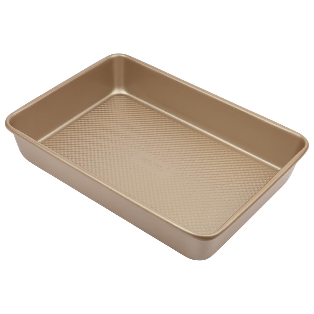 13x9 Oblong Baking Pan – Carbon Steel, Non-Stick, PFTE & PFOA Free, Oven Safe with AirFlow Baking Technology – Bronze