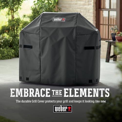 Image of Weber Premium Outdoor Grill Cover, Black - Water‑Resistant Cover for Spirit 2 & 3‑Burner Gas Grills (2025+), Spirit II 2‑Burner (2016-2024), Fits Any Grill Widths Up to 48 Inches - Grill Accessories