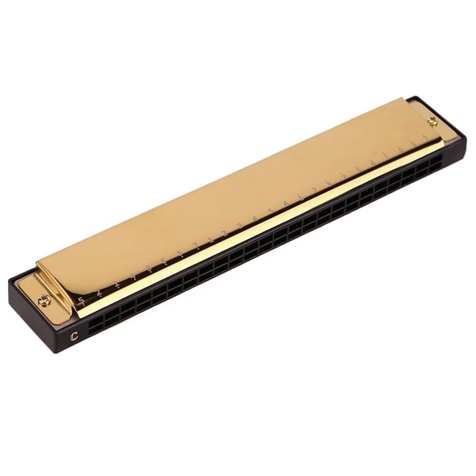 Harmonica Polyphonique 24 Trous En Do - Instrument Professionnel Pour Adultes (Gold)