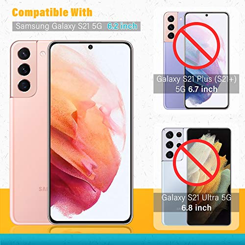 UniqueMe [2+3 Pack Compatible with Samsung Galaxy S21 5G - 6.2 inch Tempered Glass + Camera Lens Protector Screen Protector with Easy Installation Frame[9H Hardness][Not for Samsung S21 Plus] - Thumbnail 2