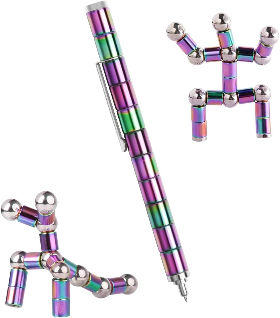 Fidget Pen, Magnetic Fidget Cool Gadgets Pen, Decompression Magnet Pen Fidget Toy, Relieve Pressure Novel Toy Fidget Gift for Kids, Boys, Girls, Teens or Friends for Birthday Christmas (Mixcolor)