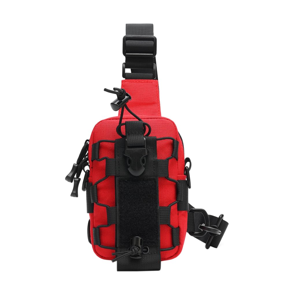 BDKMMS Small Sling Bag, MOLLE Chest Backpack with Adjustable Strap Waterproof Crossbody Waist Pack for Traveling, Cycling, Climbing, Hiking, Running