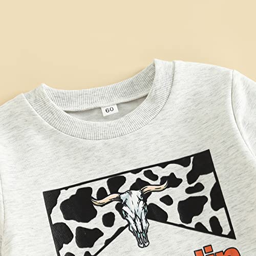 Toddler Kids Girls Clothes Sets Cow Print Long Sleeve Sweatshirt Pullover Flare Pants 2Pcs Fall Winter Outfits4