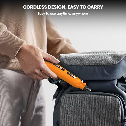 Image of HARDELL Rotary Tool, 5 Speed Rechargeable Engraving Pen - Electric Cordless Engraver Pen for 60+ Surfaces - Beginner Friendly with 37 Accessories, Ultimate Engraving Pen Kit for Artists & DIYers