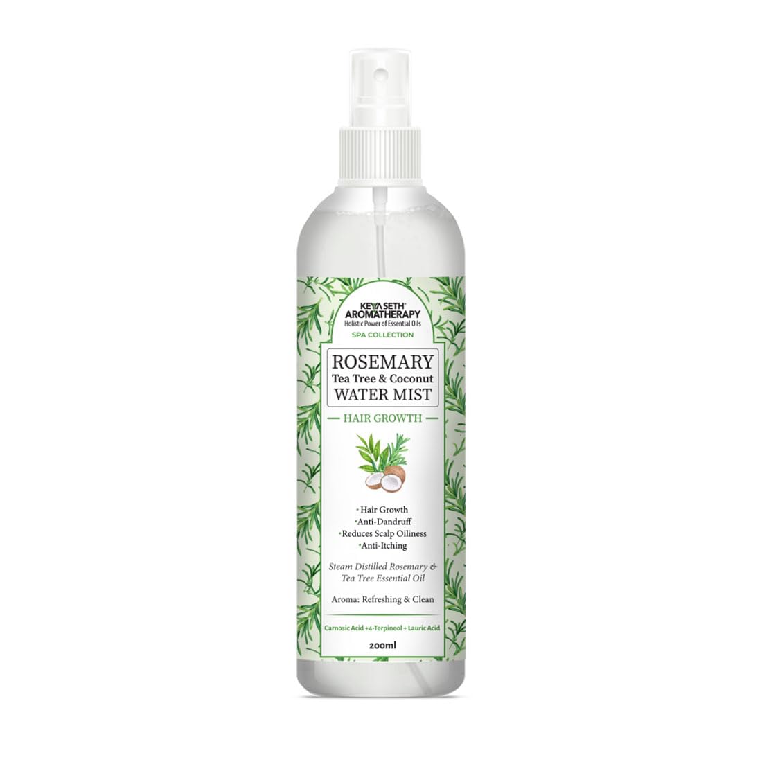 Keya Seth Aromatherapy Rosemary Tea Tree Coconut Water Mist Spray,Hair Growth,Reduces Dandruff Scalp Itching & Oiliness,Distilled Essential Oil 200ml-image-25