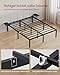 VASAGLE Bett 140 x 200 cm, Gästebett mit Aufbewahrungsregalen, Doppelbett, Bettgestell aus Metall, Bettrahmen, Metallbett, einfache Montage, klassikschwarz RMB094B01
