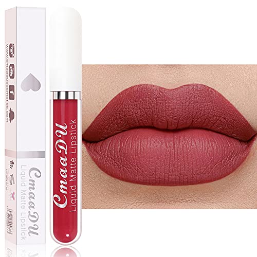 Maritown 18 Colors Liquid Matte Lipstick Lip Glosses Cup Non-Stick Waterproof Liquid Lipstick Long Lasting Velvet Smooth Lip Glaze Lips Makeup