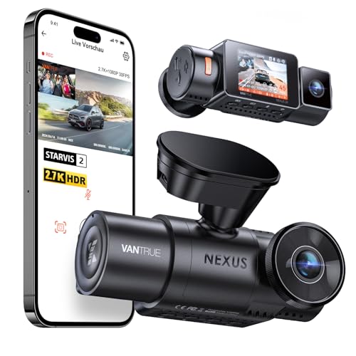 VANTRUE N2X Dash Cam Front Inside 2.7K+1080P Dual HDR, STARVIS 2, 2.5K/60FPS, 5G WiFi, GPS, Night Vision, Voice Control, Car Dash Cam G-Sensor, Dashcam for Car 24/7 Parking Mode, Support 512GB VANTRUE N2X Dash Cam Front Inside 2.7K+1080P Dual HDR, STARVIS 2, 2.5K/60FPS, 5G WiFi, GPS, Night Vision, Voice Control, Car Dash Cam G-Sensor, Dashcam for Car 24/7 Parking Mode, Support 512GB
