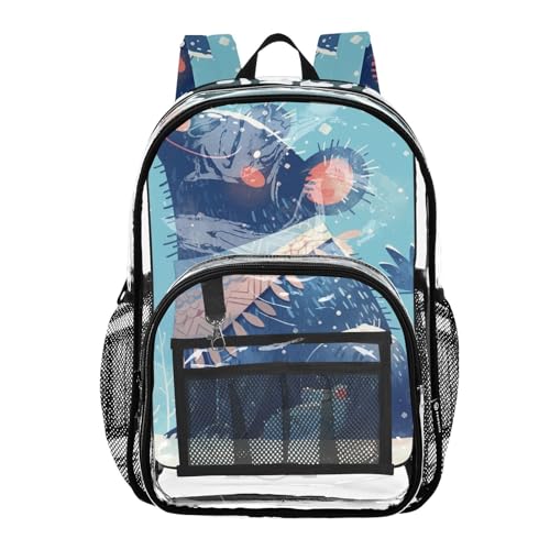 Tasminian Dark Blue Winter Backpack For School Clear Clear Book Bag For Boys Transparent Seethrough Heavy Duty For