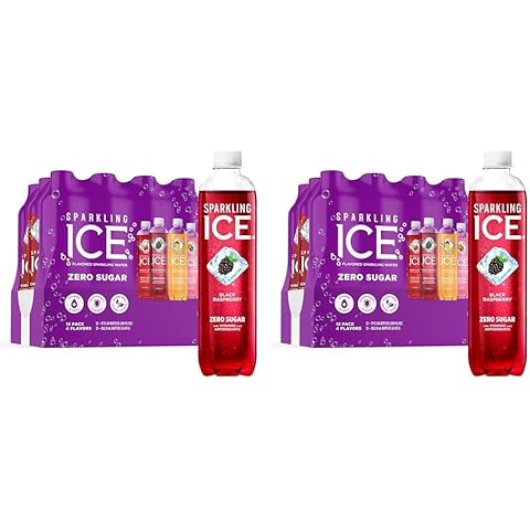 Sparkling Ice Purple Variety Pack, Flavored Water, Zero Sugar, with Vitamins and Antioxidants, 17 fl oz, 12 count (Black Raspberry, Cherry Limeade, Orange Mango, Kiwi Strawberry) (Pack of 2) Cover