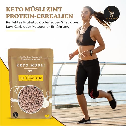 Keto Müsli Zimt, Protein Cerealien, Für Low Carb & Keto Ernährung Diät, Ohne Zucker, Glutenfrei