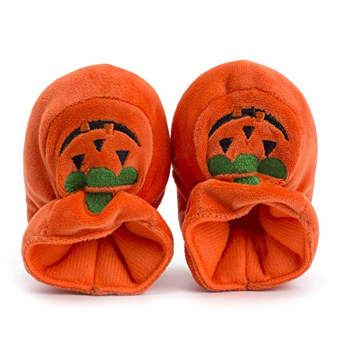 Newborn Baby Boys' Girls' Halloween Pumpkin Bootie Soft Soles Infant Crib Shoes4