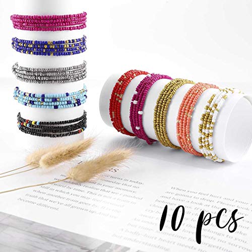 ELABEST Fashion Beads Waist Chain African Belly Bead Body Chain Beach 10Pcs Waist Jewelry Summer Body Accessories for Women (color contrast) - Image 3