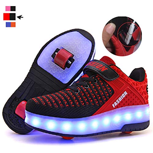 Ufatansy Roller Shoes Led Shoes With Wheels Usb Charging Flashing Sneakers Light Up Roller Skate Shoes For Kids Girls Boys Gifts Mesh Breathable Footwear Skates Beginners thumb #1