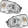 AUTOANDART Replacement Driver and Passenger Headlights Headlamps Compatible with 2003-2006 Santa Fe 92101-26251 92102-26251
