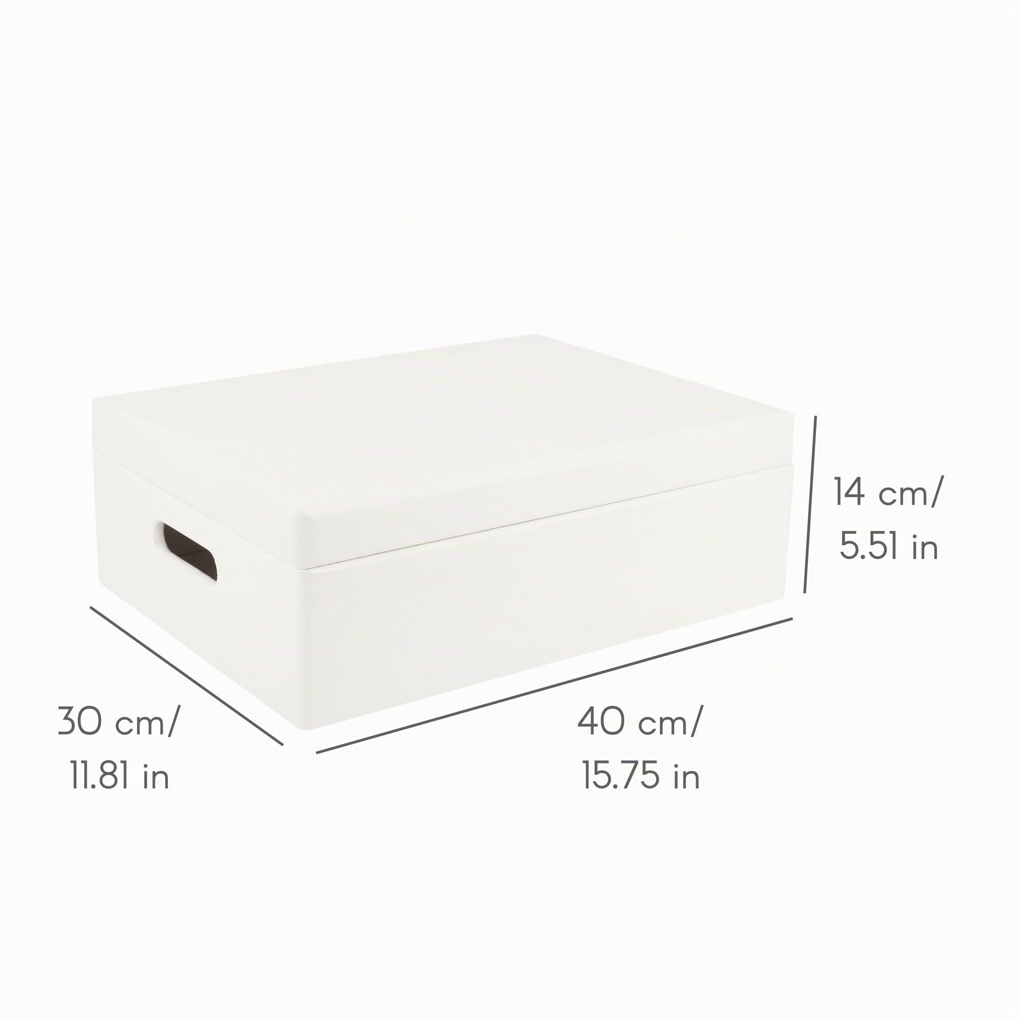 Creative DECO XL Blanca Grande Caja Madera Decorativa Almacenaje 40x30x14cm
