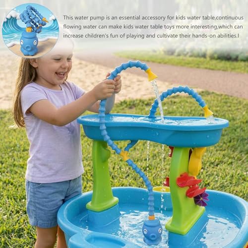 Image of Rechargeable Water Table Pump,Kids Sand Water Play Pump,3 Spray Modes,Compatible with Most Outdoor Toddler Activity Table on Market,IPX7 Waterproof Design,Lovely Octopus Water Pump