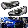 JDMSPEED New LED DRL Headlights Headlamp Replacement For Mitsubishi Lancer EVO 2008-2017 Audi A5 Style