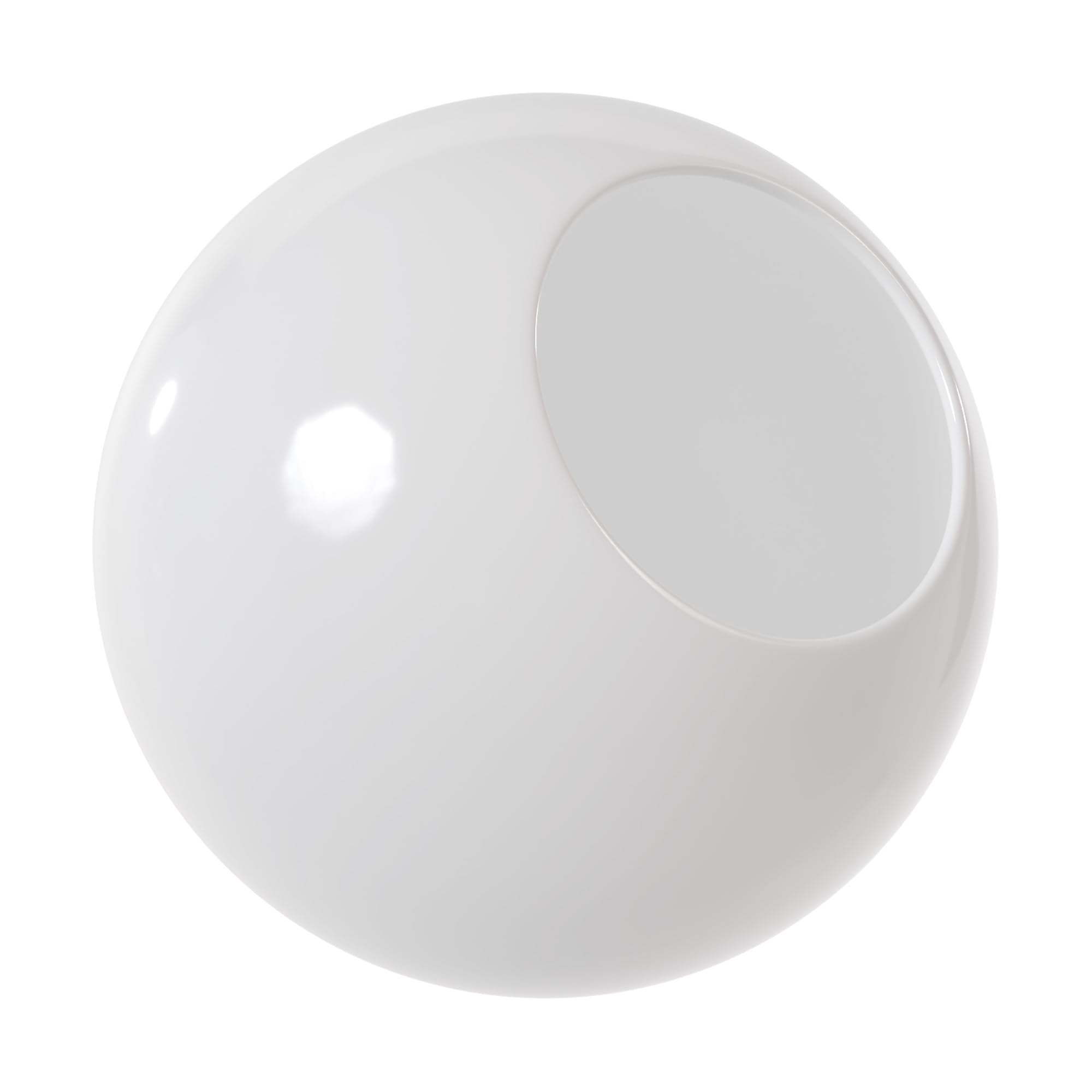 KASTLITE 6" White Acrylic Lamp Post Globe, 2.81" Neckless Opening, USA Made