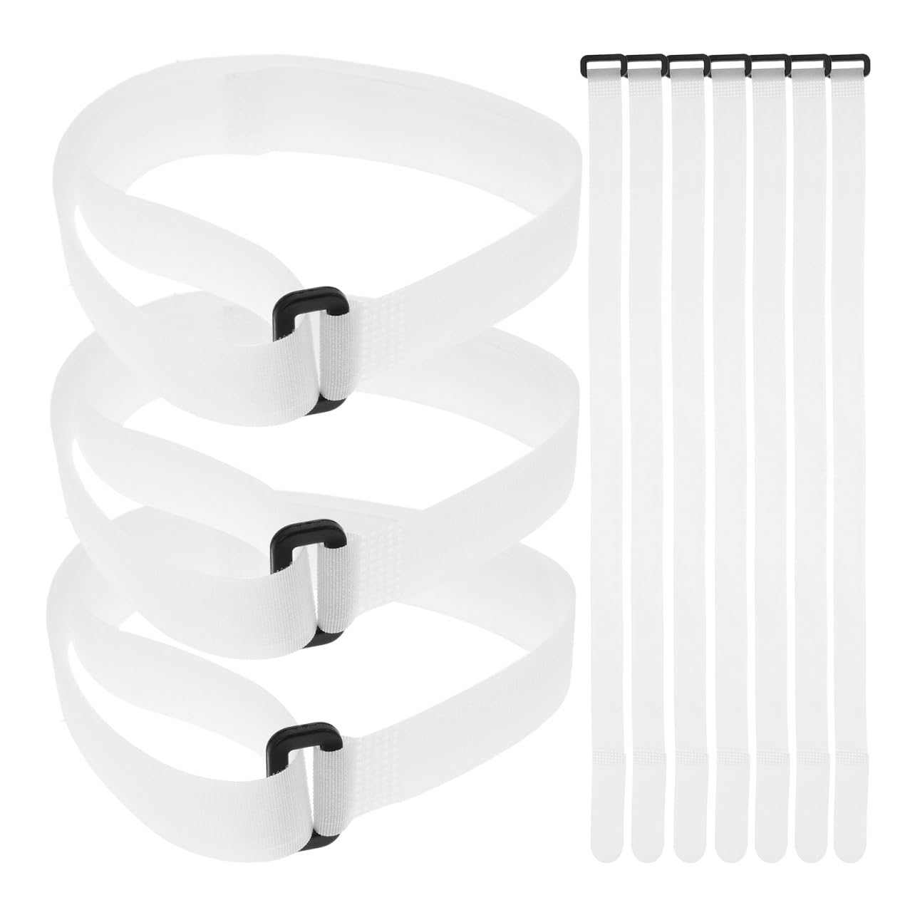 SUPVOX Hook and Loop Strap Roll 10 Pack Self Adhesive Cable Management Straps for Soccer Goal Net Ties and Wire Organization