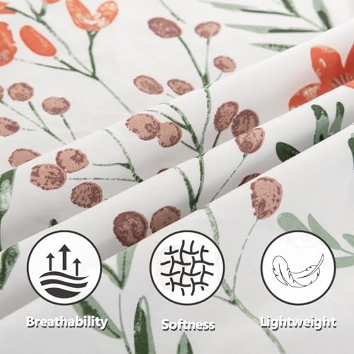 TTCM Floral Double Duvet Cover Set - Soft Microfibre Polyester Double Bedding Set, 1 Duvet Cover 200x200cm in with Zipper Closure and 2 Pillowcases - Image 7