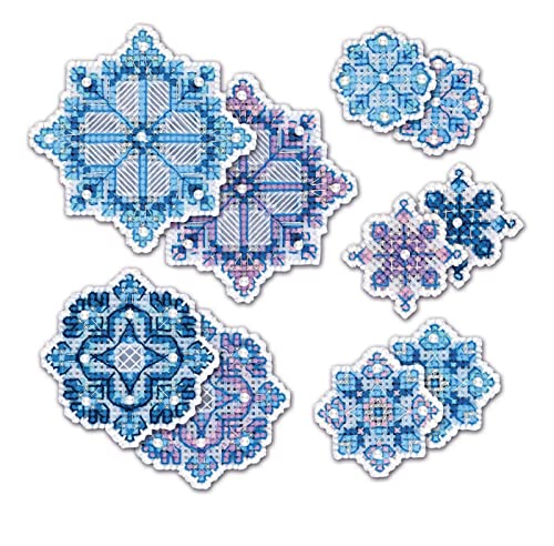 Image of RIOLIS - Snowflakes 1889AC, Cross Stitch Kits 3 inch x 3 inch, Cross Stitch Kits for Beginners & Advanced, Crossstitching Kit Adult, Embroidery Counted Stitching Kit