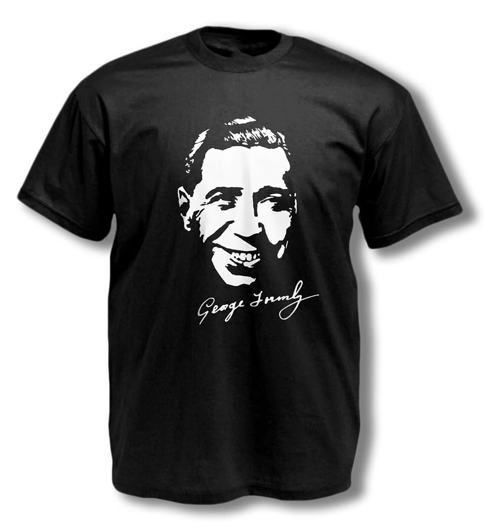 UI881WCH George Formby T-Shirt - THE Ukulele MAN - Music Hall Silver Screen Legend Black XXL