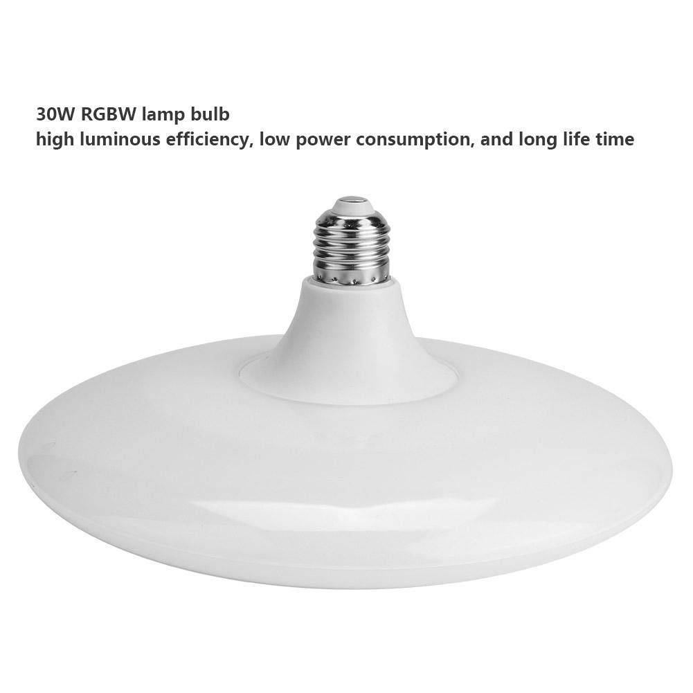 Ichiias Lámpara LED 30W E27 RGBW Bombilla Control remoto Altavoz Bluetooth Reproductor de música AC85-260V