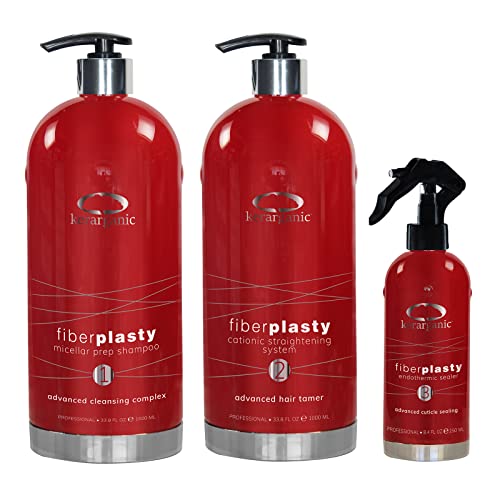 Fiberplasty Cationic Straightening System Set = Step 1 + Step 2 + Step 3 (33oz)