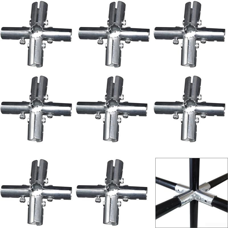 Connecteur Tuyau 4 Voies 25mm Acier Galvanisé Anti-Rouille(25mm 8pcs)