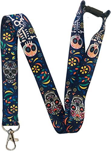 Image of PAC Supplies Global Day Of The Dead, All Souls Day Fiesta Neck Lanyard With Safety Breakaway