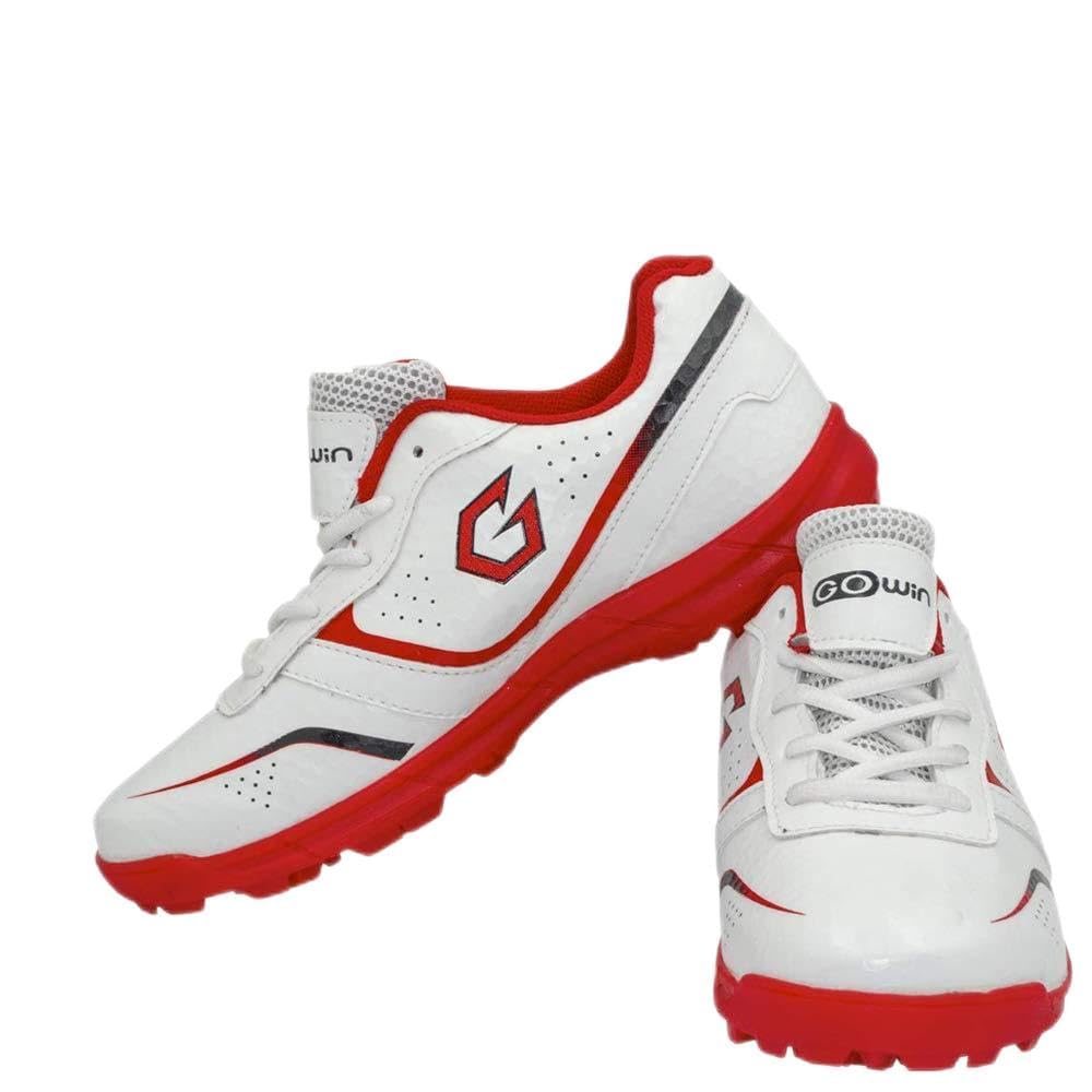 Academy White/Red Cricket Shoes Size-6 with TR-666-W Cricket Leather Ball Alum Tanned White-image-45