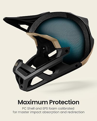 image for OutdoorMaster Full Face Mountain Bike Helmet for Men & Women-Two Remov