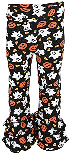 Image of Unique Baby 2 Piece Girls Double Ruffle Leggings and Long Sleeve Shirt Clothes Set Kid and Toddler Girl Outfit