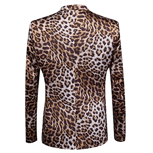 Classic Printed Leopard Suit Men New Korean Slim Fit 2 Pieces Full Suits3