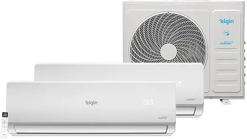 Ar Condicionado Bi Split Hi Wall Inverter Elgin Plus 2x9000 BTU/h Quente e Frio 45MTQE18C2CB – 220 Volts