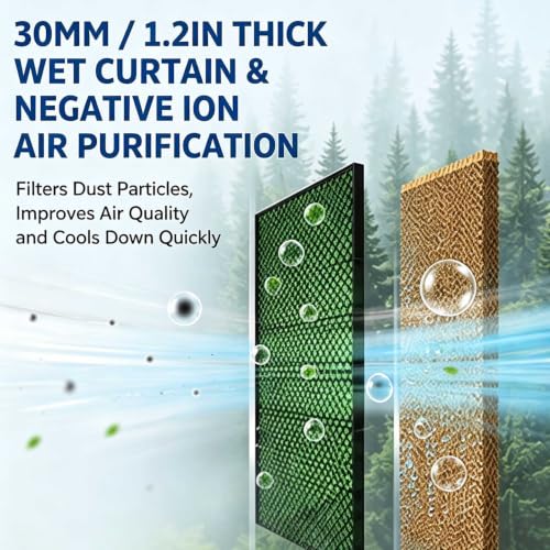 Enfriador evaporativo de dos etapas con botones mecánicos, 4 acumuladores de frío y 15 L 8
