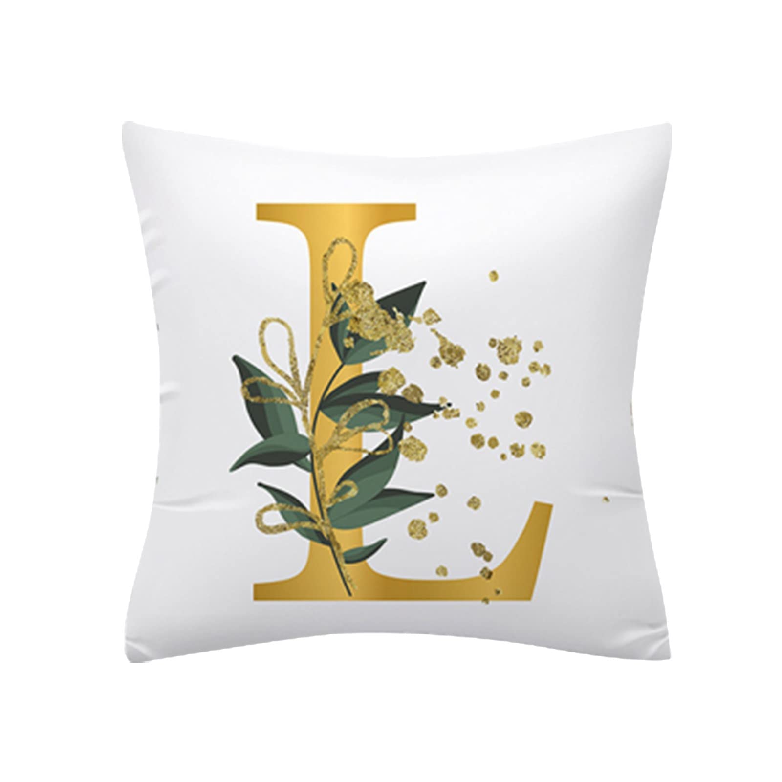 Boho Decorative Throw Pillow Covers Square Cushion Covers Pillowcase Alphabet Decorative Alphabet Flower Cushion Cover for Sofa Couch Holiday Home Decor, 16x16Inch