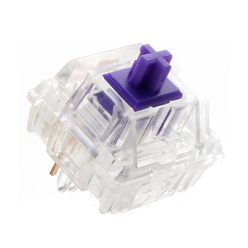 ZugGear Medium Tactile Switches 65g Clear Purple Key Switch 5 Pins Mechanical Keyboard Switch (MX Clear Alternative, DUROCK Clear Purple 65g 20pcs)