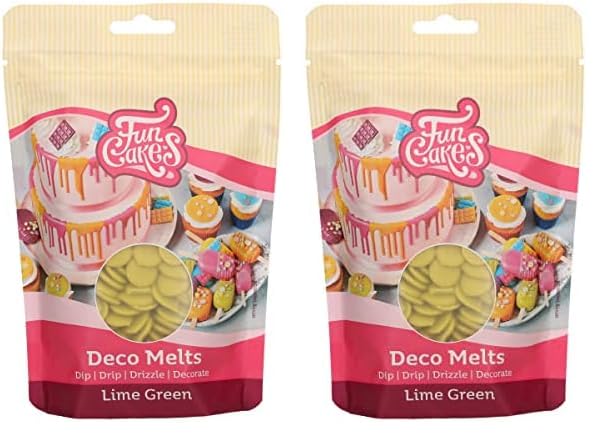 FunCakes Deco Melts Verde lima - AZO Free 250 g (Paquete de 2)