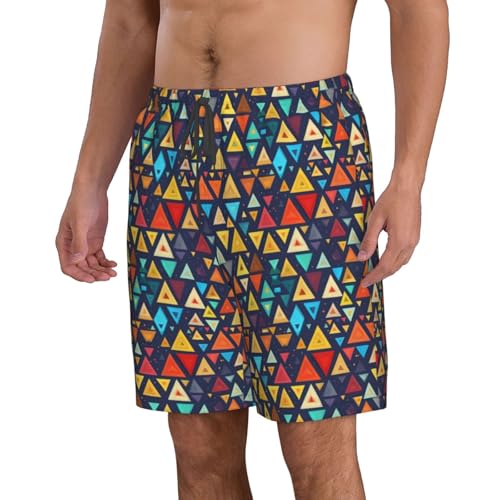 Triangle Geometric Print Stylish Men Beach Shorts Lightweight Cozy Swim Trunks Summer Casual Outings Holiday2